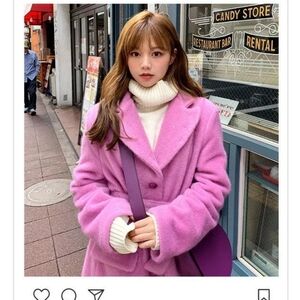 Chuu Oversized Long pink Coat